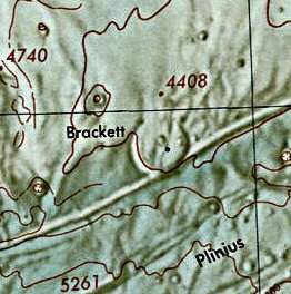 Historischer Kartenauschnitt mit Höhenangaben des Lunar and Planetary Institute