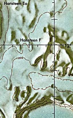 Historischer Kartenauschnitt mit Höhenangaben des Lunar and Planetary Institute