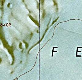 Historischer Kartenauschnitt mit Höhenangaben des Lunar and Planetary Institute