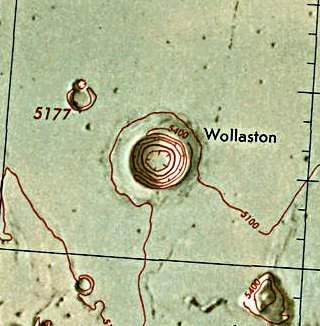 Historischer Kartenauschnitt mit Höhenangaben des Lunar and Planetary Institute