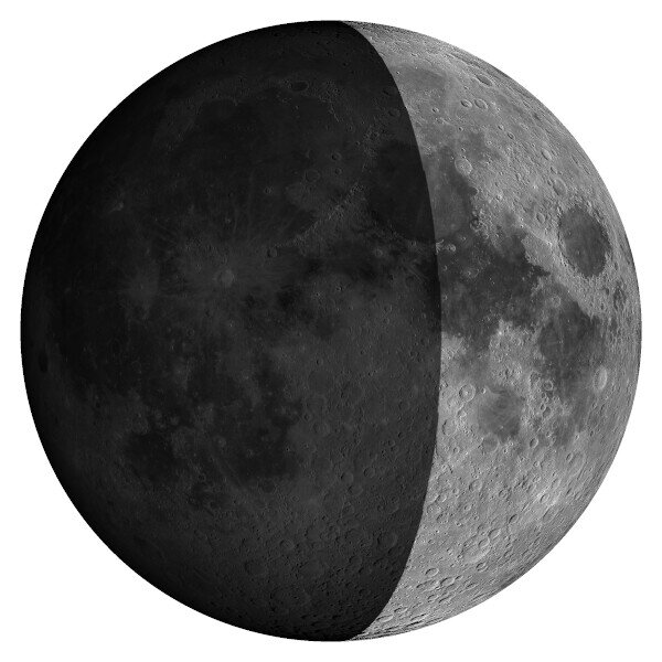 Aktuelle Ansicht des Mondes mit Mondphase