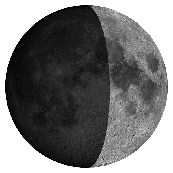 Aktuelle Ansicht des Mondes mit Mondphase