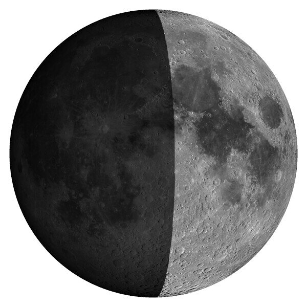 Aktuelle Ansicht des Mondes mit Mondphase