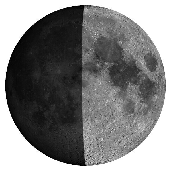 Aktuelle Ansicht des Mondes mit Mondphase