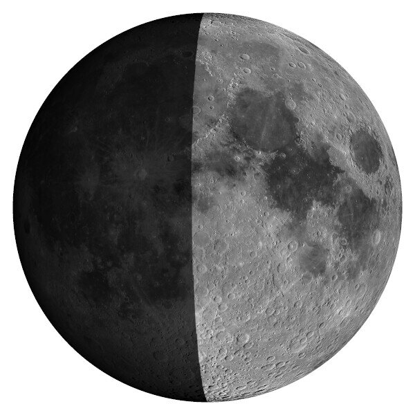 Aktuelle Ansicht des Mondes mit Mondphase
