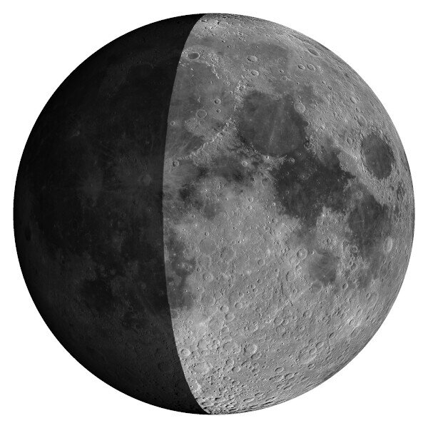 Aktuelle Ansicht des Mondes mit Mondphase