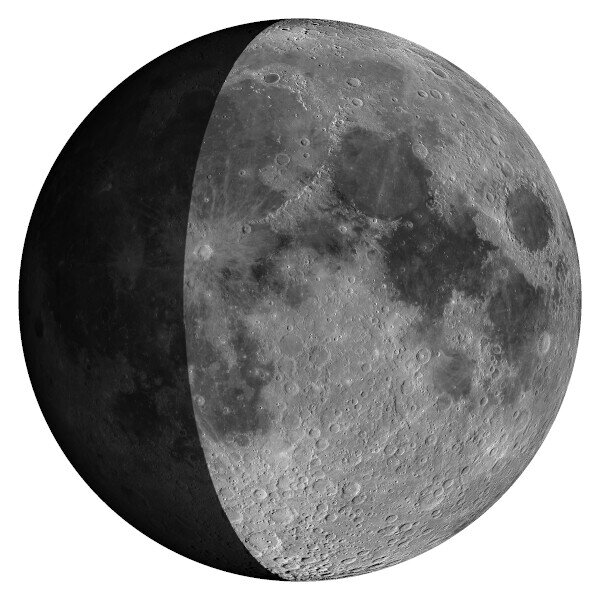 Aktuelle Ansicht des Mondes mit Mondphase
