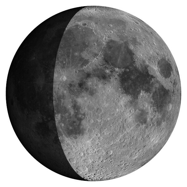 Aktuelle Ansicht des Mondes mit Mondphase