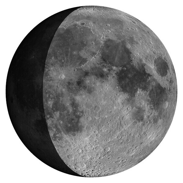 Aktuelle Ansicht des Mondes mit Mondphase