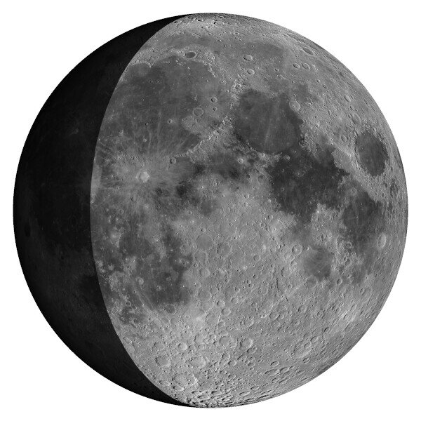 Aktuelle Ansicht des Mondes mit Mondphase