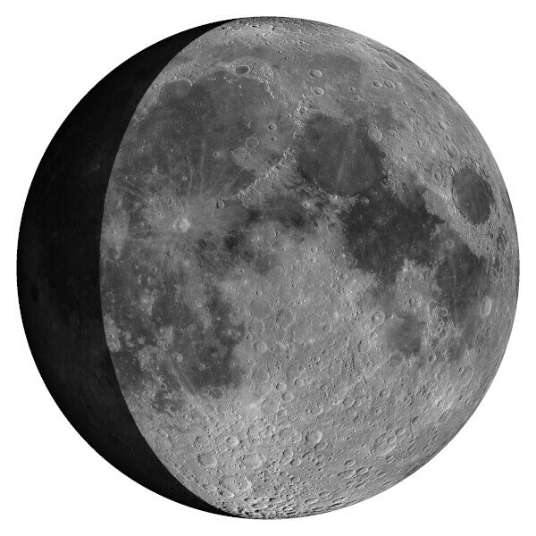 Aktuelle Ansicht des Mondes mit Mondphase