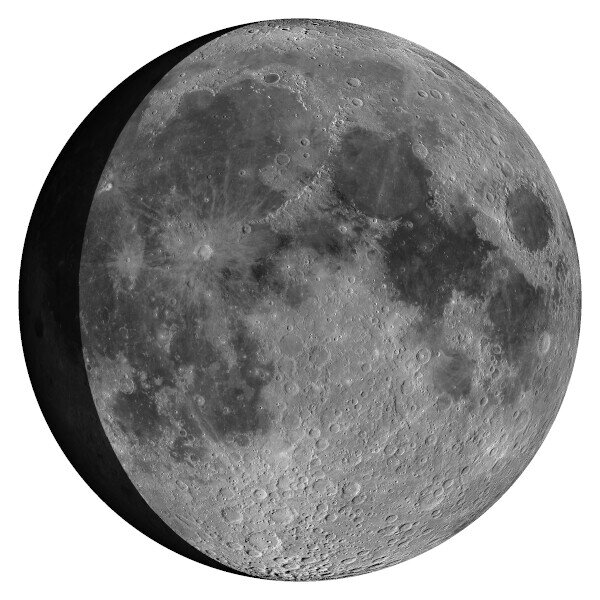 Aktuelle Ansicht des Mondes mit Mondphase