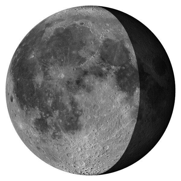 Aktuelle Ansicht des Mondes mit Mondphase
