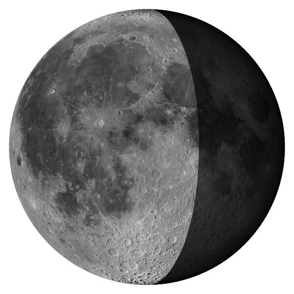 Aktuelle Ansicht des Mondes mit Mondphase