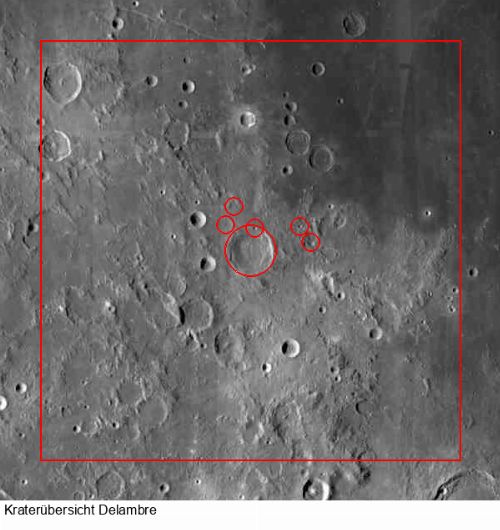 Krater Delambre im Gesamtüberblick