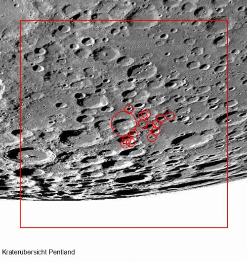 Krater Pentland im Gesamtüberblick