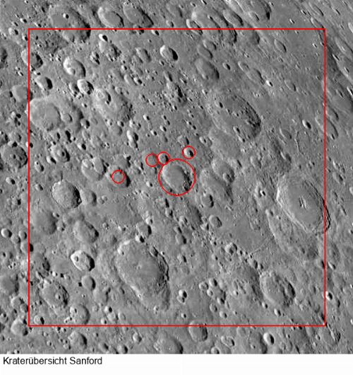 Krater Sanford W im Gesamtüberblick