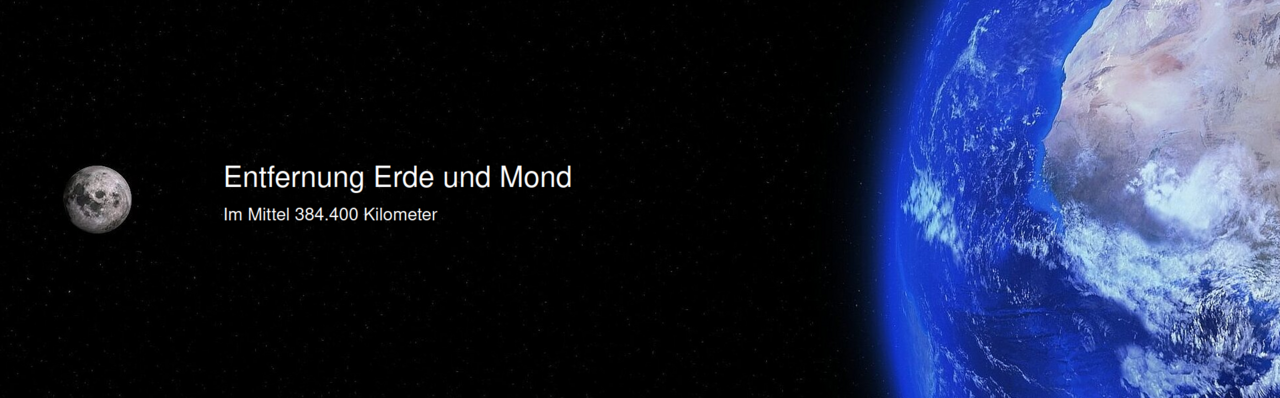Die Entfernung zwischen Erde und Mond beträgt im Durchschnitt 384.400 Kilometer